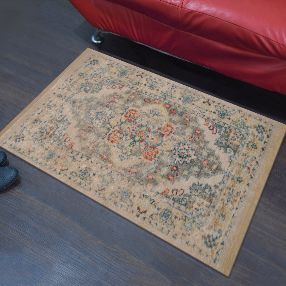 Machine Made Polyester Durable Indoor Outdoor Washable Oriental Pattern Footmat