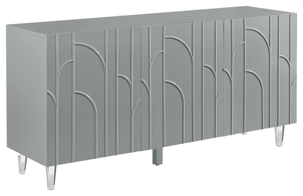 TOV Furniture Deco Grey Lacquer Buffet