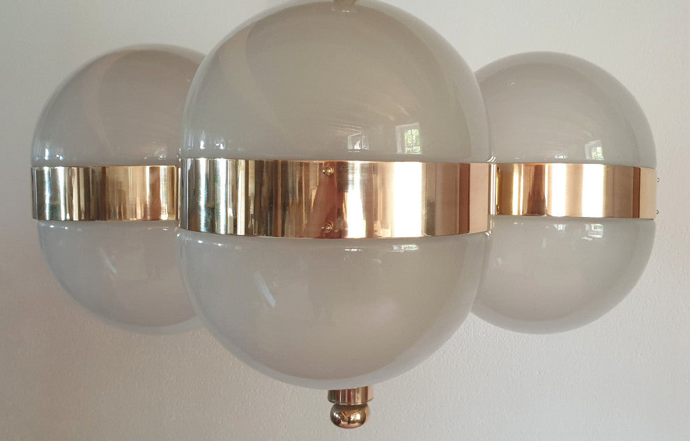 Large Mid-Century Modern "Tetraclio" Chandelier