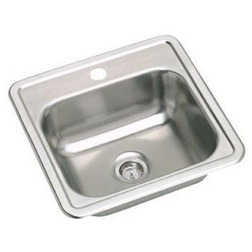 Elkay D115151 DAYTON Drop-In Single Bowl Bar Sink 1 Faucet Holes Satin