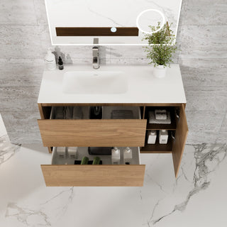 Eviva Prancer 36" Oak Wall Mount Bathroom Vanity