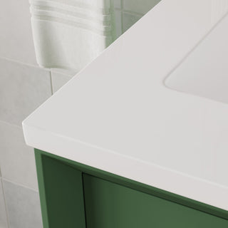 The Sala Bathroom Vanity, Green, 24", Single Sink, Wall Mount