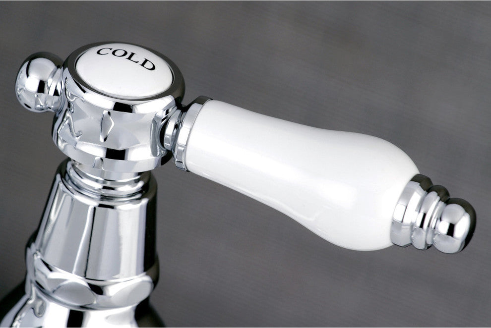 Kingston Brass Basin Faucet With Cross Handle, Polished Chrome