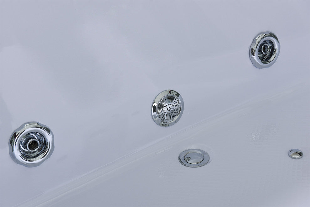 Freestanding Hot Tub 71"x47" Whirlpool Tub Double Pump, Positano