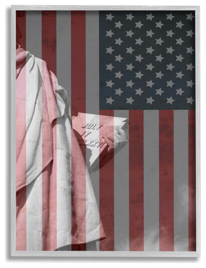 American Flag USA Rustic Liberty Design, 11"x14"