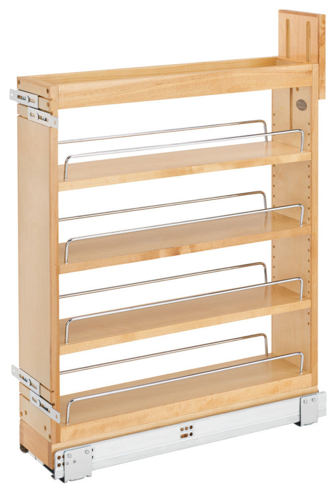 Wood Base Cabinet Pull Out Organizer With Soft Close, 6"