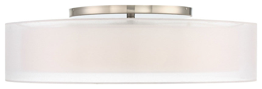 Metropolis 30" LED Semi Flush Mount 3000K, Brushed Nickel