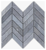 Mountain Gray Honed 1x4 Chevron Marble Mosaic