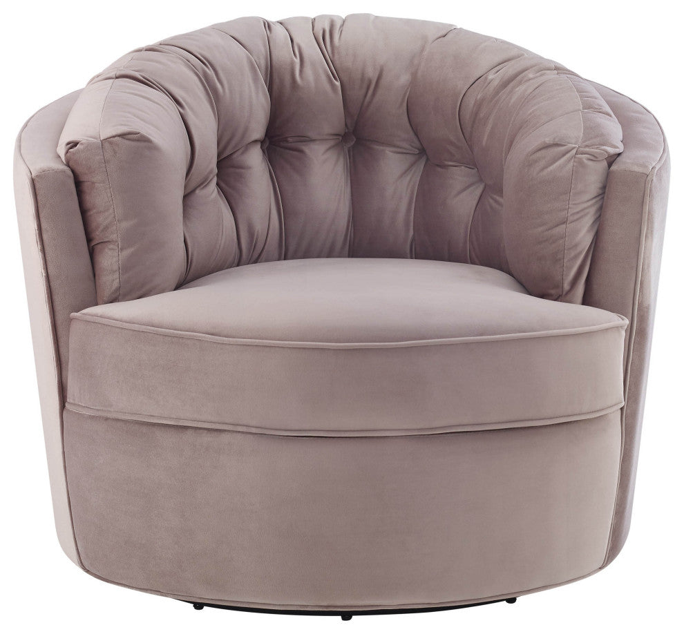 TOV Furniture Eloise Mauve Velvet Swivel Chair