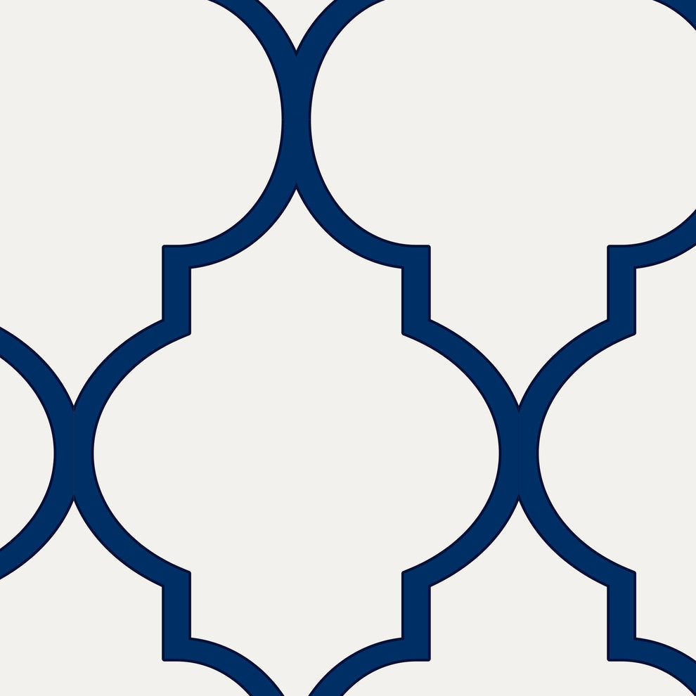 Moroccan Small Pattern Wallpaper, Navy, Peel and Stick, 24"x108"