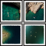 "Quiet Coves II Quadriptych" Framed Painting Prints, 64"x64", 4-Piece Set