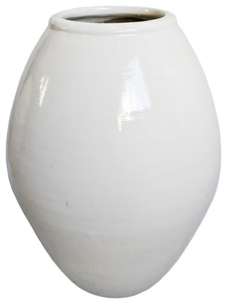 White Milk Oblong Ceramic Vase