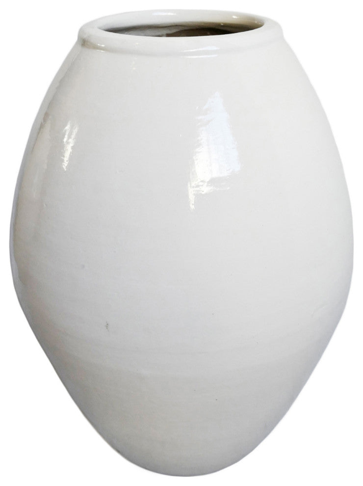 White Milk Oblong Ceramic Vase