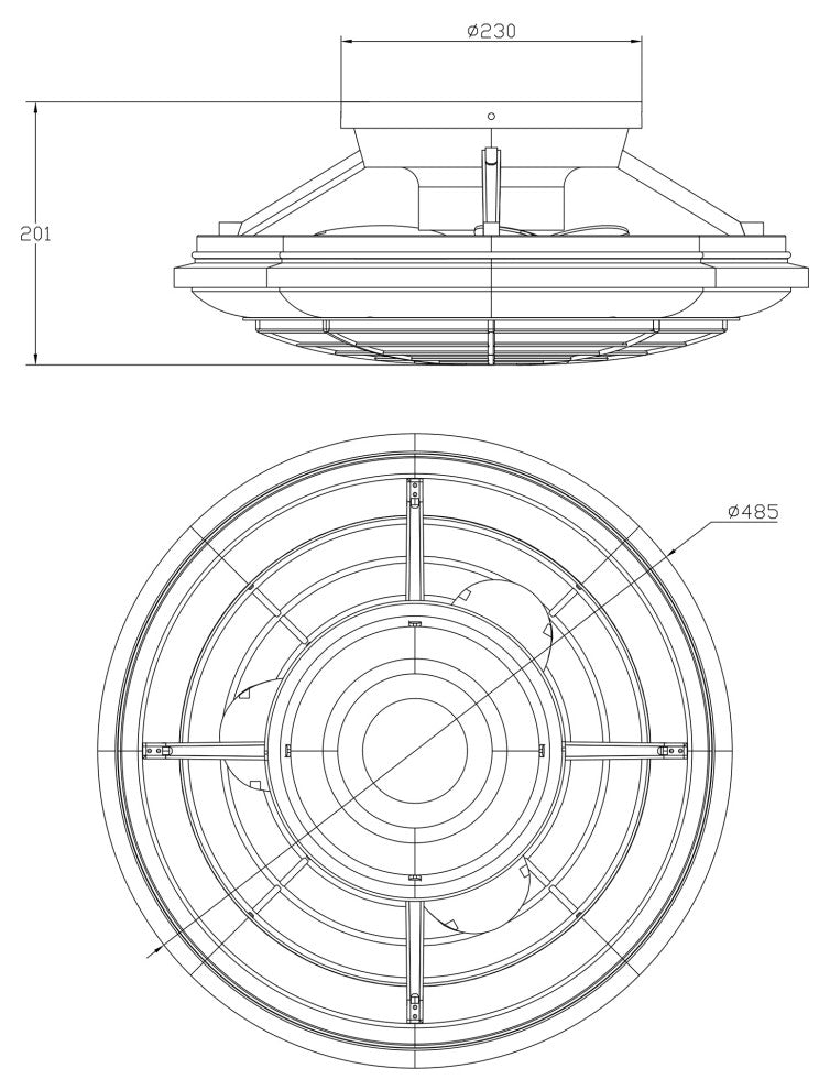 20 in. LED White Low Profile Caged Enclosed Ceiling Fan with Remote Control