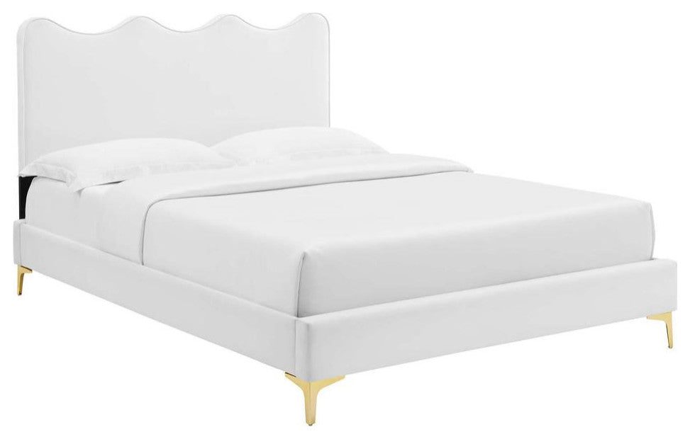 Current Performance Velvet Queen Platform Bed