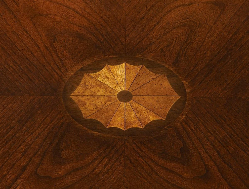 Dark Cherry Side Table with Brass Pulls