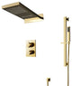 22" Brushed Gold Digital Wall Mount Rainfall Shower System, Non LED