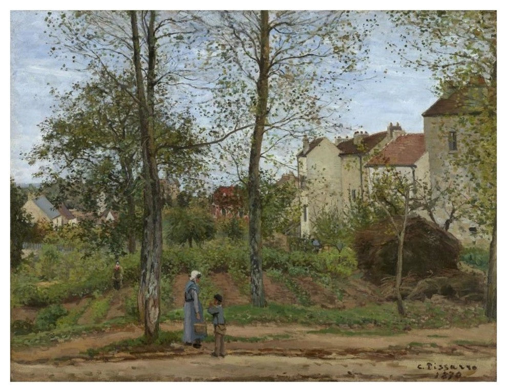 "Houses at Bougival (Autumn)" Digital Paper Print by Camille Pissarro, 42"x32"