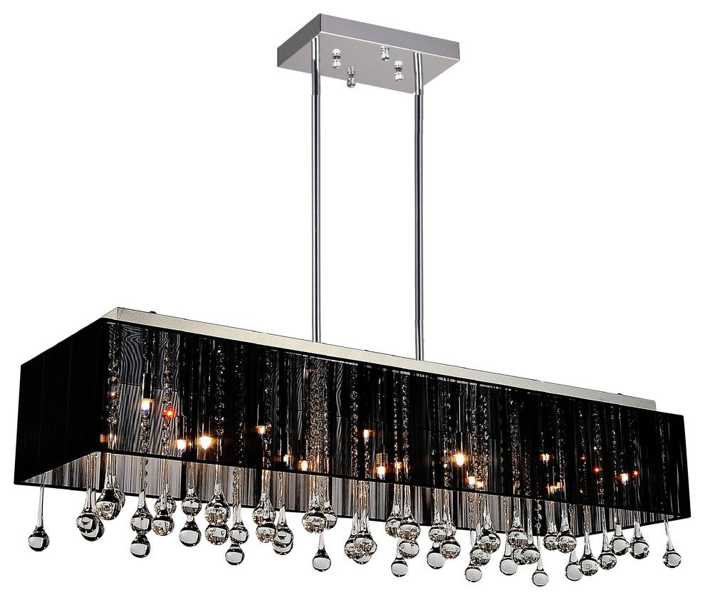 Water Drop 17 Light Drum Shade Chandelier With Chrome Finish