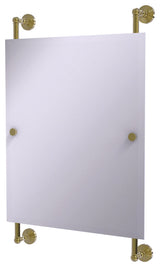 Waverly Place Rectangular Frameless Rail Mounted Mirror, Unlacquered Brass