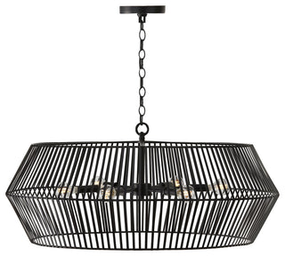 Capital Lighting 430361 Kaiya 6 Light 31"W Cage Pendant - Matte Black
