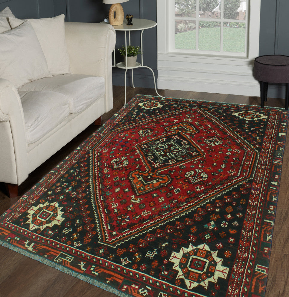 Fine Vintage Distressed Marlon Red Rug