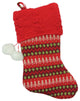 19" Red and Green Sweater Knit Decorative Christmas Stocking