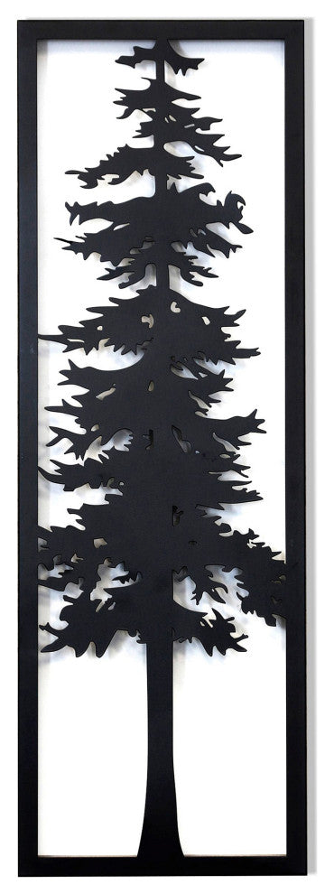 Cypress I Laser Cut Metal Wall Art With Fired Finish 36"H12"W