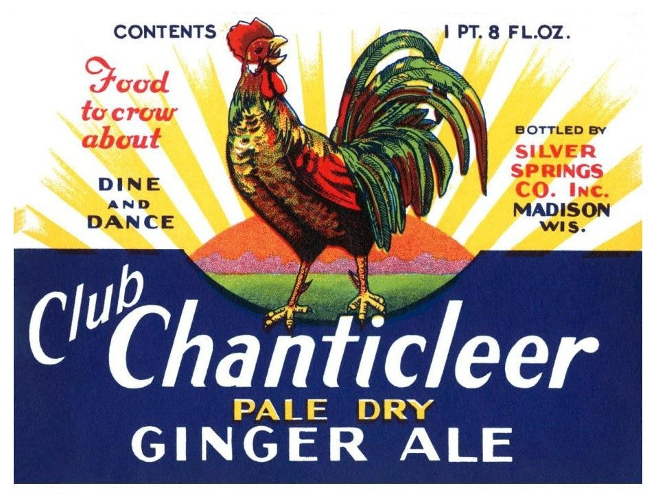 "Club Chanticleer Pale Dry Ginger Ale" Print by Vintage Booze Labels, 24"x19"