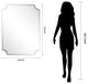 Frameless Rectangle Scalloped Beveled Wall Mirror, 1" Beveled Edge, 40"x30"