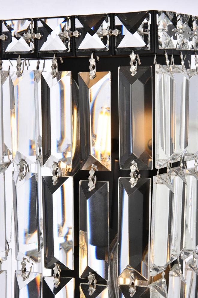 Elegant Lighting V2032W6/RC Maxime 2 Light 12" Tall Wall Sconce - Black