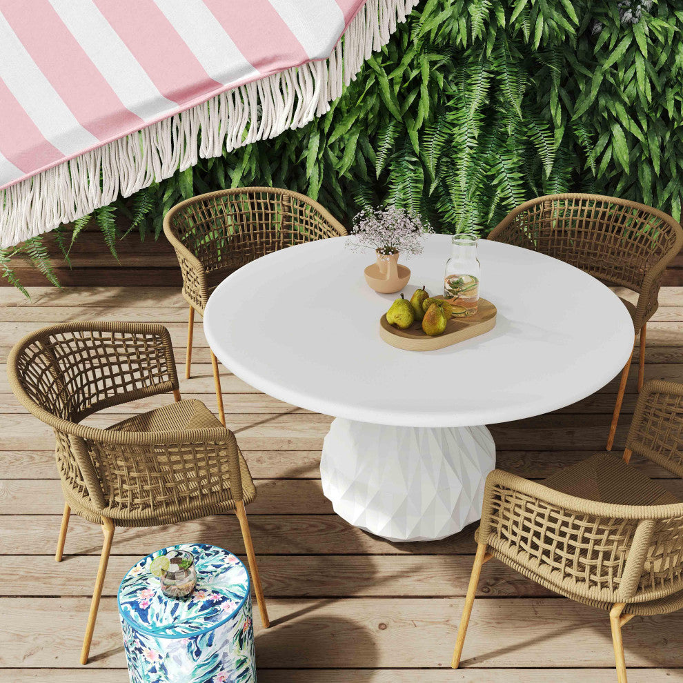 Niel Natural Oak Finish Outdoor Dining Chair