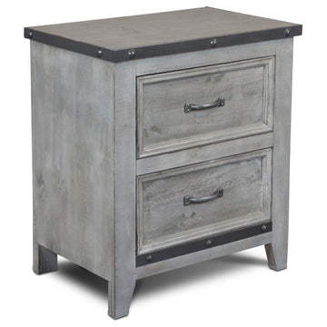 Bandit Grey Nightstand, 26.75x18x30.5