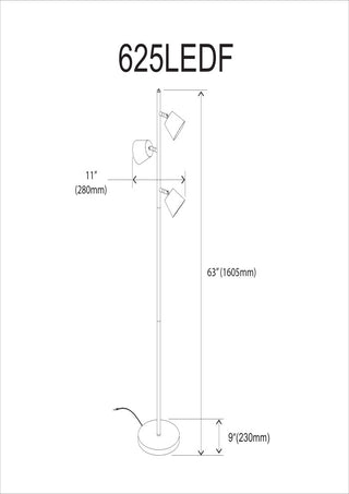 Kylo 3-Light LED Floor Lamp, Satin Chrome