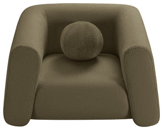 Abbington Boucle Fabric Upholstered Chair, Olive