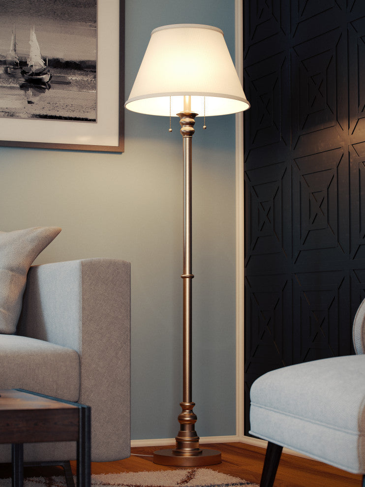 Kenroy 30438AB 2-Light Floor Lamp, Spyglass