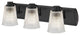 3-Light Bath Bar with Clear Prismatic Glass in Bronze Finish