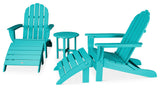 Polywood Classic Oversized Curveback Adirondack 5-Piece Casual Set, Aruba