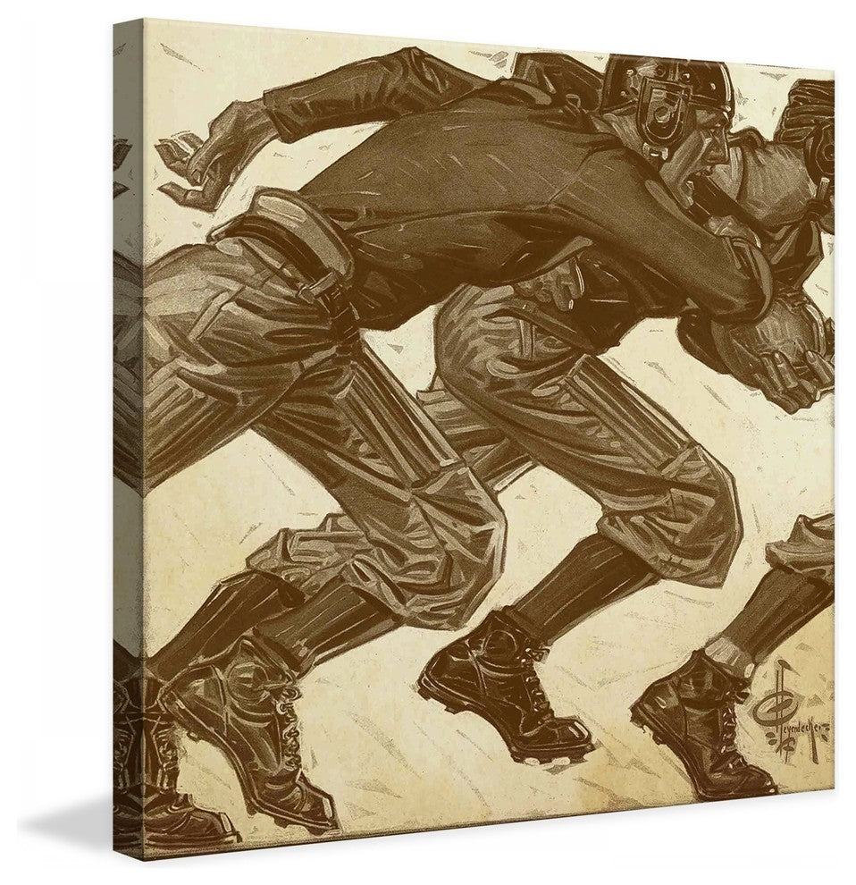 "Football Players Colorized Version" Artwork by J.C. Leyendecker