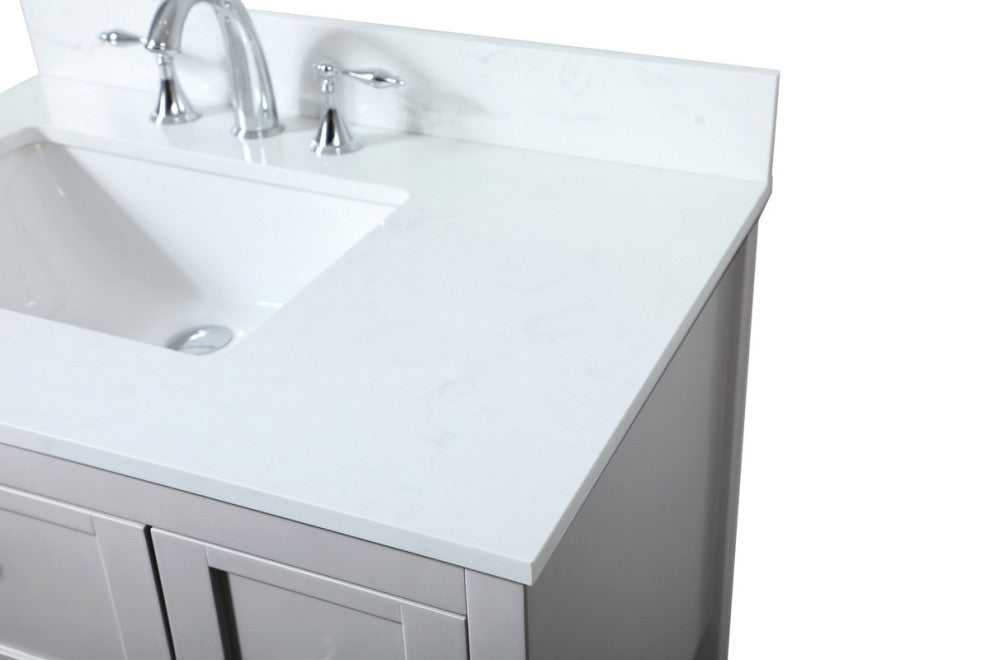 Tobias 32" Single Bathroom Vanity, Gray, With Backsplash