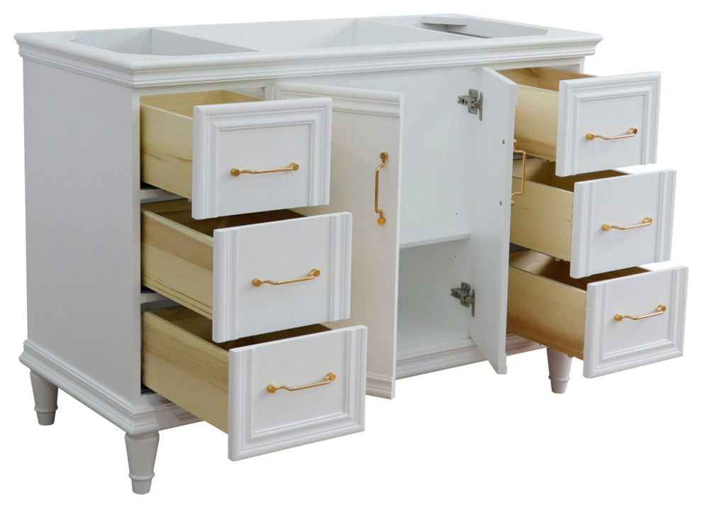 48" Single Vanity, White Finish- Cabinet Only