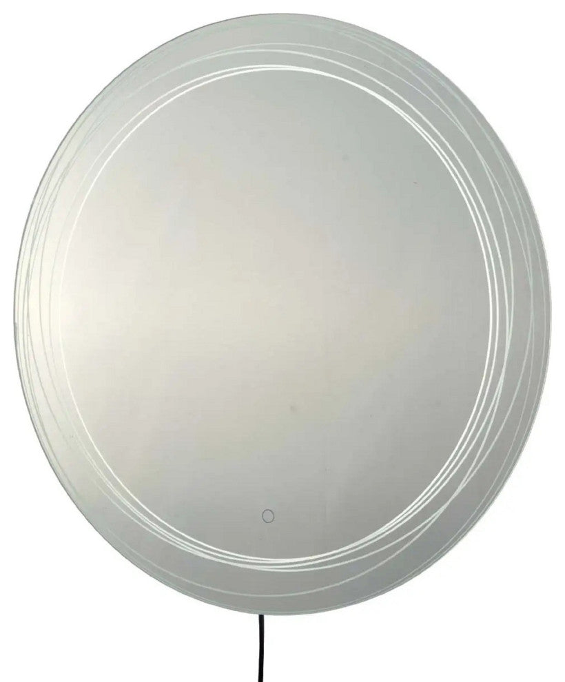 Mojave 36" Round Backlit LED Wall Mirror - Chrome