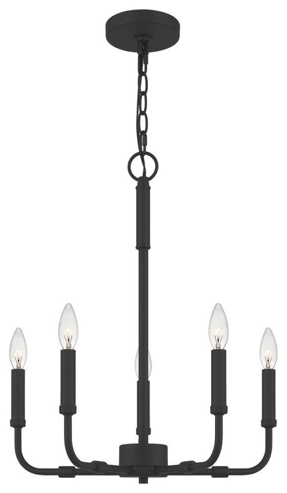 Abner 5-Light Chandelier, Matte Black