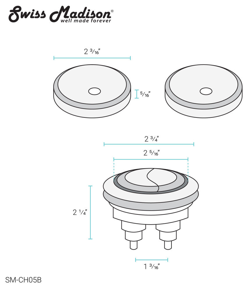 Toilet Hardware, SM-1T803, Black
