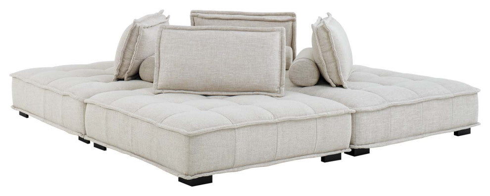 Saunter Tufted Fabric Fabric 4-Piece Sectional Sofa Beige -5208