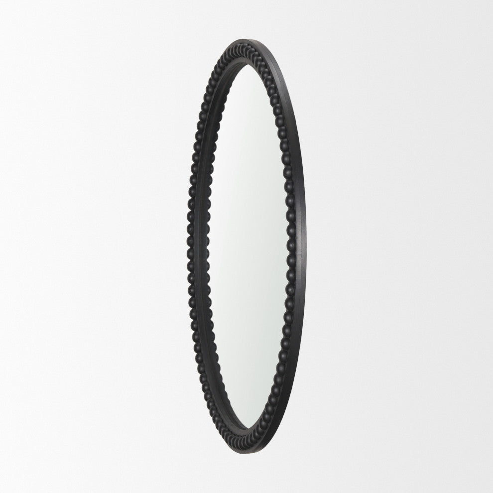 Roan Black Wood Beaded Wall Mirror