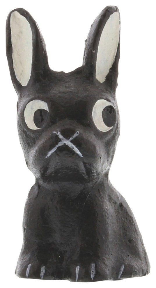 Mini Black French Bull Dog Statue Figurine Set 3 | Paperweight Cute Cartoon