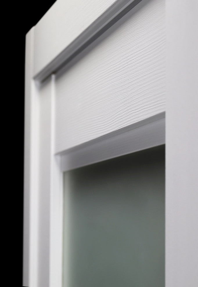 Della Bianco Noble with Concealed Hinges, Tempered Frosted Glass, Solid Core, 32" X 80", Right-Hand