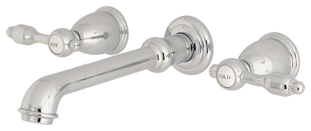 Kingston Brass Two-Handle Wall Mount Bathroom Faucet, Polished Chrome
