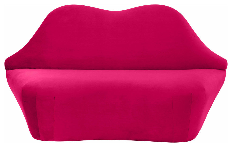 Lips Hot Pink Velvet Settee